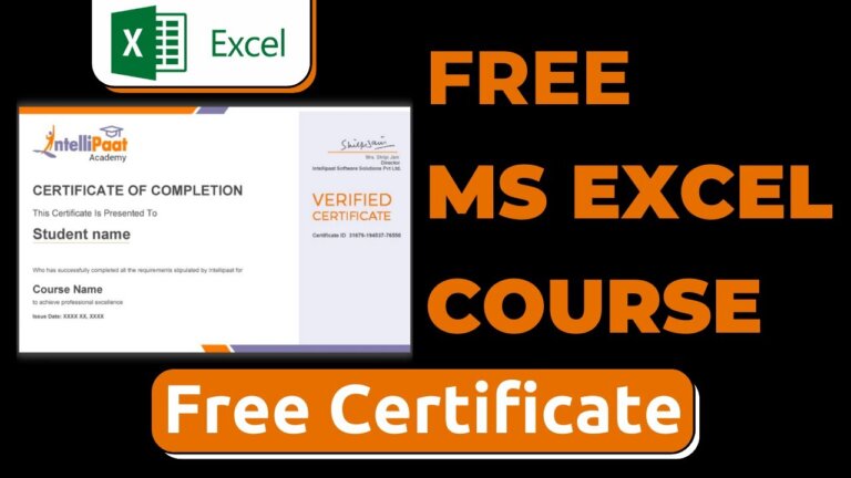 MS Excel Masterclass Free Course